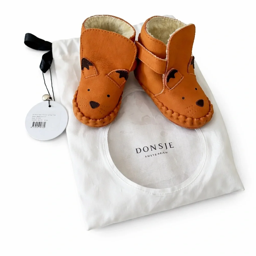 NWT Donsje ‘Fox’ Baby Booties 🦊 6–12M